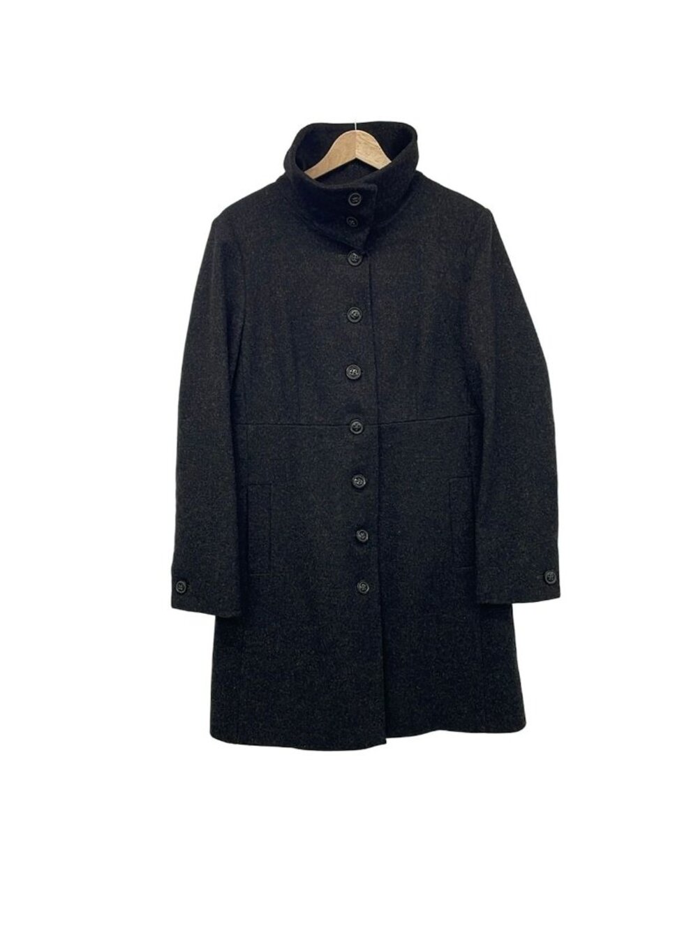 Max Mara Weekend Coat M Black Dark Gray Long Sleeve Autumn Winter 40